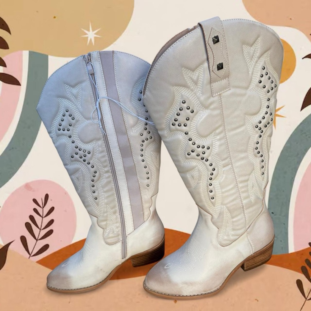 BNWT torrid boho western cowgirl “studded western knee boot” sz 8ww (extra wide) - Picture 2 of 7